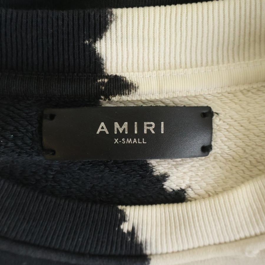 AMIRI アミリ ショットガンダメージ加工 ブリーチ スウェットトレーナー ブラック/ホワイト AMIRI（アミリ） ショットガンダメージ加工 ブリーチ スウェット