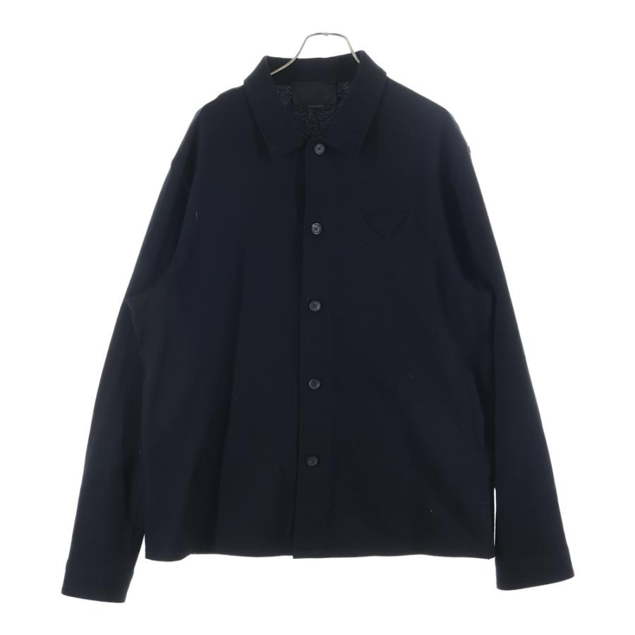 PRADA プラダ 21AW カシミヤブレンド ウール 長袖シャツ ブラック SC551 PRADA（プラダ） 21AW カシミヤブレンド ウール 長袖シャツ ブラック
