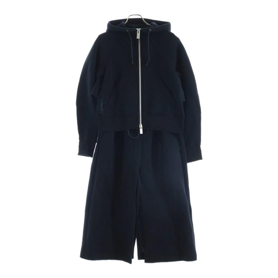 sacai（サカイ） 20AW コットン ナイロン ジップアップフーディー