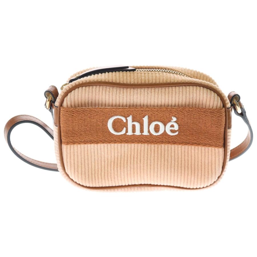 Chloe（クロエ） コーデュロイ ミニ ロゴショルダーバッグ ピンク 