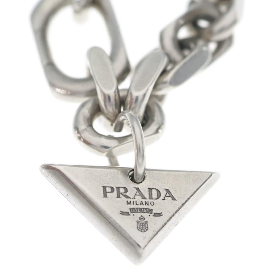PRADA（プラダ） ロゴプレート リンク ブレスレット シルバー 2JB303