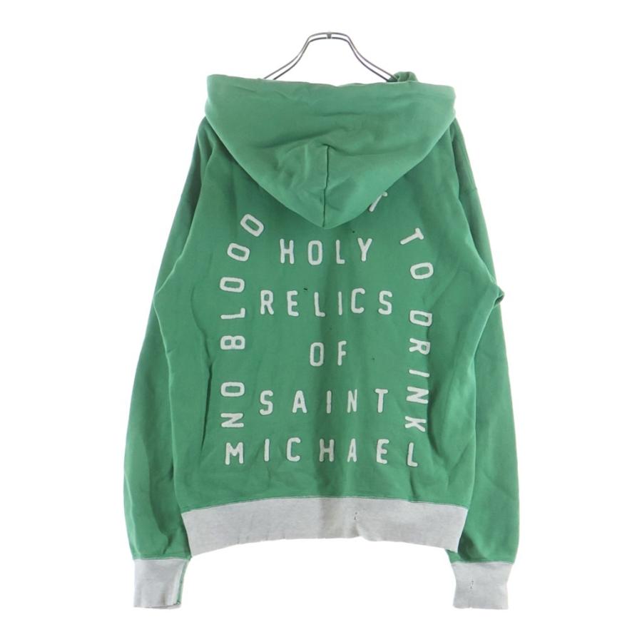 セントマイケル 22SS HOODIE FELT USED加工 フェルトロゴパーカー 
