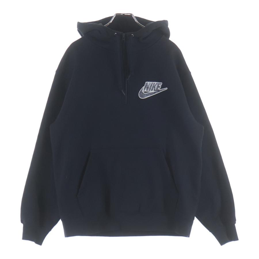 SUPREME シュプリーム 21SS ×NIKE Half Zip Hooded Sweatshirt ナイキ ロゴエンブロイダリー ハーフジップ フーデッド スウェット パーカー ブラック DB2842-010 Supreme（シュプリーム） 21SS ×Half Zip Hooded Sweatshirt ナイキ