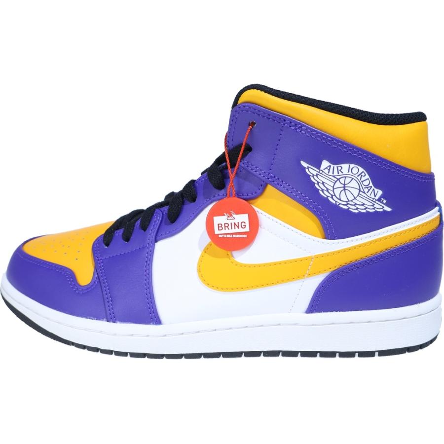 NIKE ナイキ AIR JORDAN 1 MID LAKERS DQ8426-517 エアジョーダン1 レイカーズ ミッドカットスニーカー パープル/イエロー US11/29cm NIKE（ナイキ） AIR JORDAN 1 MID LAKERS DQ8426-517 エアジョーダン1