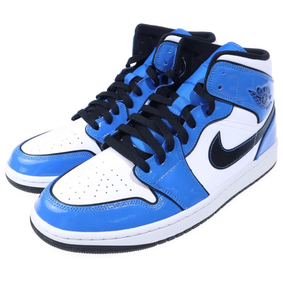ナイキ エアジョーダン1 mid スニーカー 28cm シグナルブルー NIKE（ナイキ） AIR JORDAN 1 MID SE SIGNAL BLUE エアジョーダン1