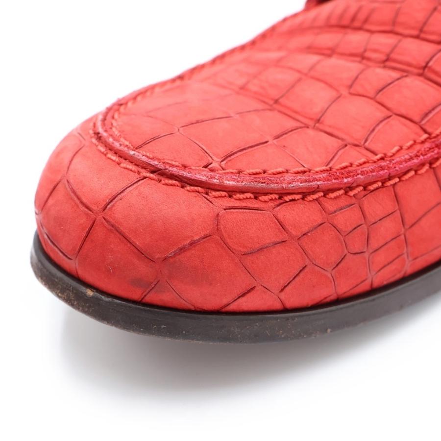 JIMMY CHOO（ジミーチュウ） クロコ型押し ヌバックレザー コイン 