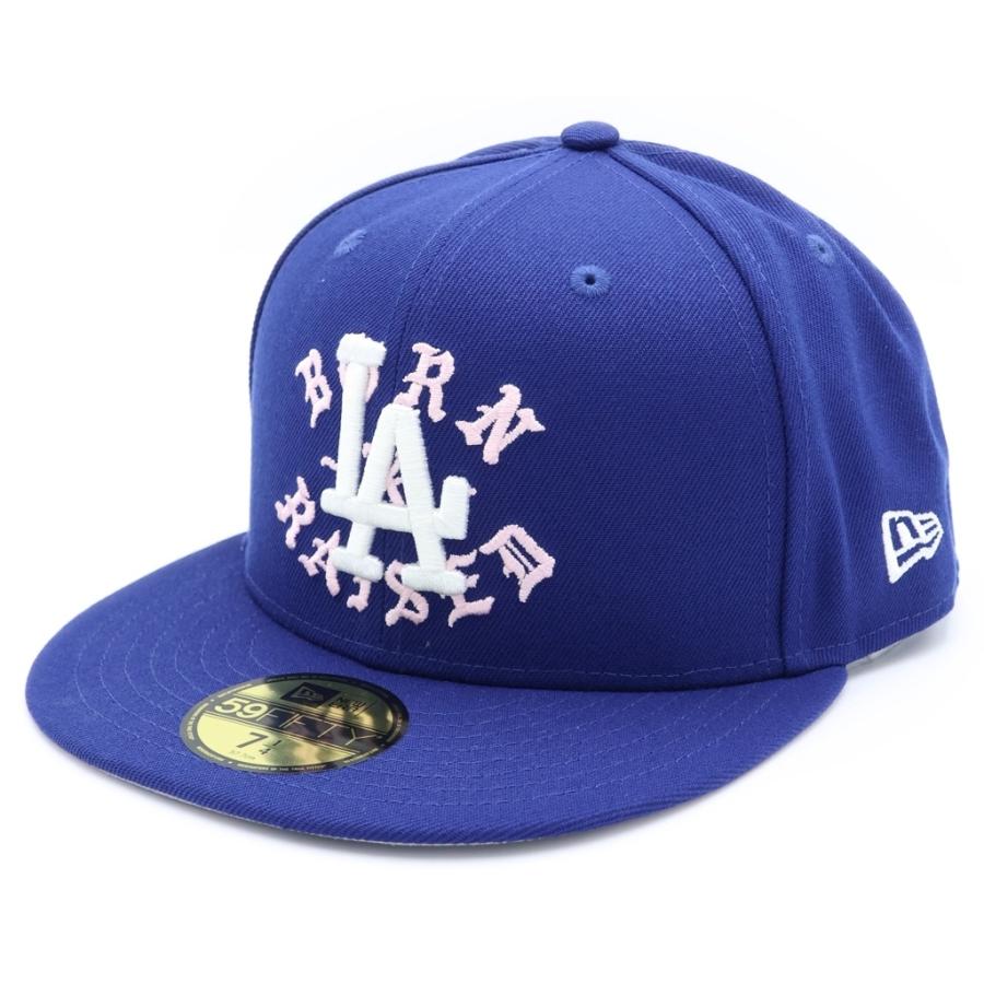 BORN X RAISED ボーンアンドレイズド　ニューエラ　ブルー BORN X RAISED ボーンアンドレイズド ×NEW ERA 59FIFTY LA ROCKER HAT
