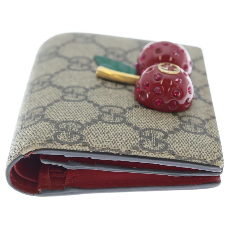 GUCCI（グッチ） GGスプリーム チェリー コンパクトウォレット 二
