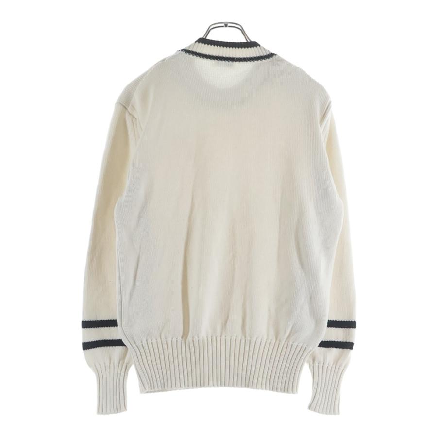 MONCLER モンクレール 23AW モノグラムパッチ コットン ニット セーター ホワイト I20919C00002 M1509 MONCLER（モンクレール） 23AW モノグラムパッチ コットン ニット