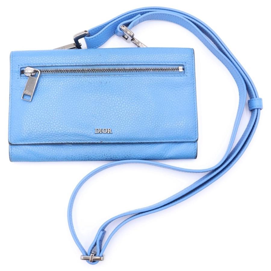 Dior ディオール　ショルダーバッグ　ウォレット DIOR ディオール 2WAY ショルダーウォレット 長財布 ブルー レディース