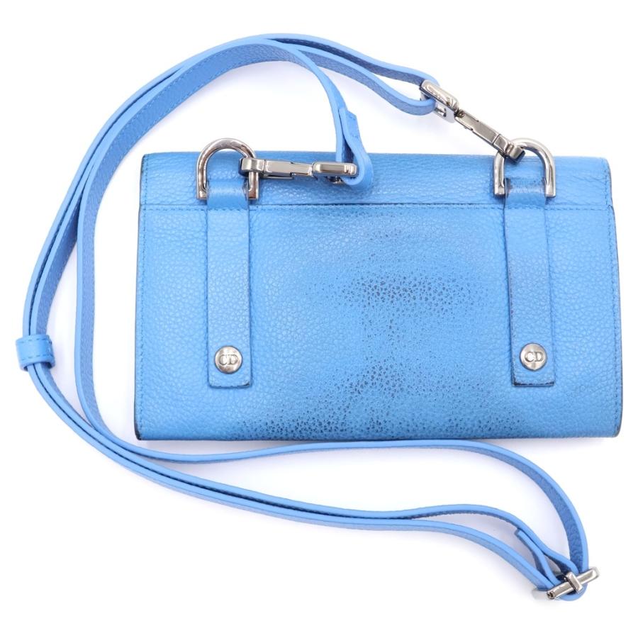 DIOR ディオール 2WAY ショルダーウォレット 長財布 ブルー レディース
