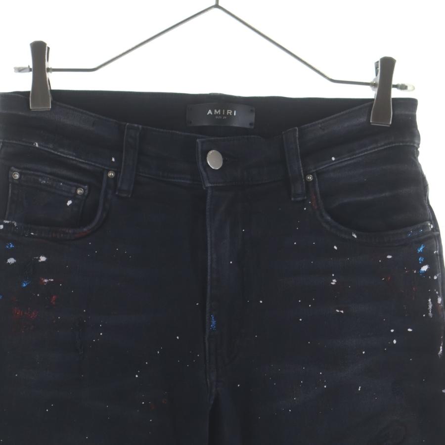 AMIRI MX1デニム ダメージ加工 ペイントカスタム スキニーデニムパンツ 