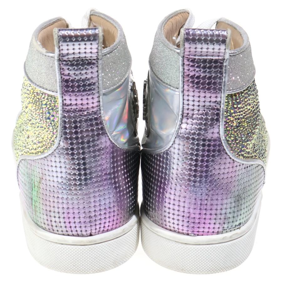 CHRISTIAN LOUBOUTIN クリスチャンルブタン ルゥスパイクス ラメ入り グリッター スタッズ レザーハイカットスニーカー シルバー Christian Louboutin（クリスチャンルブタン） ルゥスパイクス ラメ
