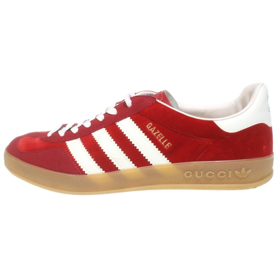GUCCI グッチ × GAZELLE アディダス ガゼル ベルベット ローカット スニーカー レッド US8/26cm HQ8853 GUCCI（グッチ） ×adidas Gazelle HQ8853 アディダス ガゼル