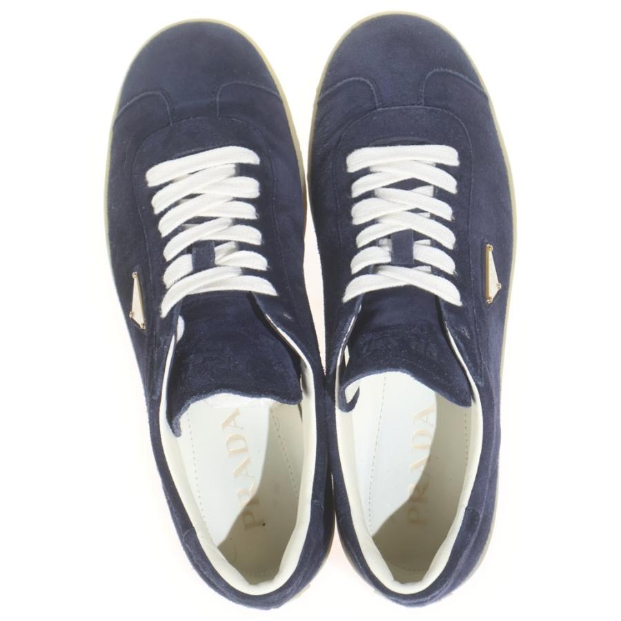 PRADA プラダ　RE-NYLON スニーカー　三角ロゴ　7 1/2 ネイビー PRADA（プラダ） トライアングルロゴプレート スエード レザー