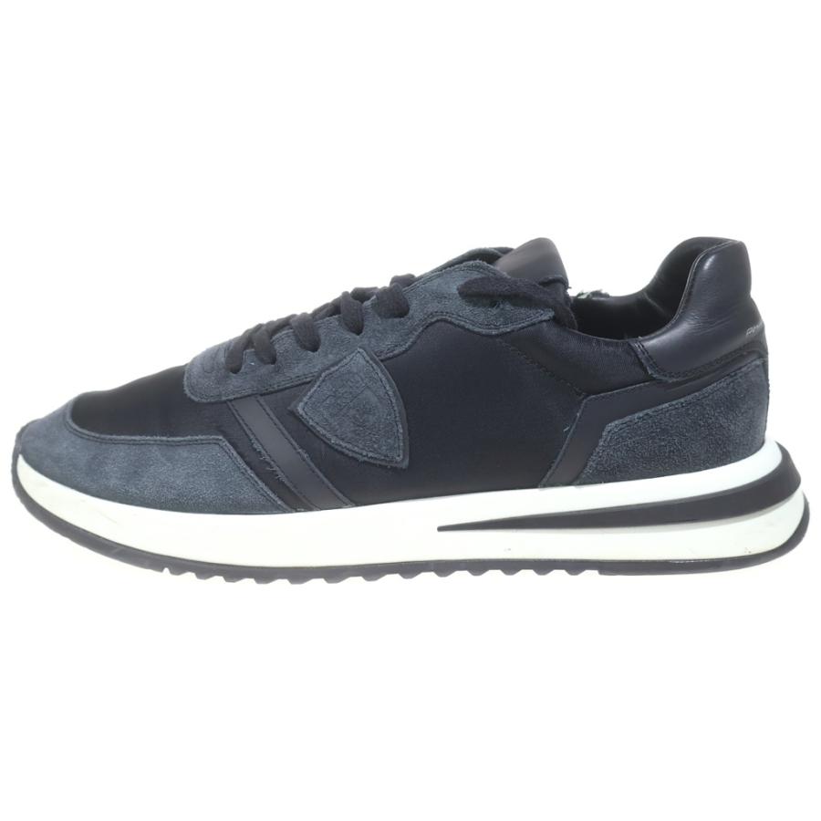 PHILIPPE MODEL フィリップモデル スウェードレザー メッシュ ローカットスニーカー ネイビー/ブラック 46 PHILIPPE MODEL（フィリップモデル） スウェードレザー メッシュ