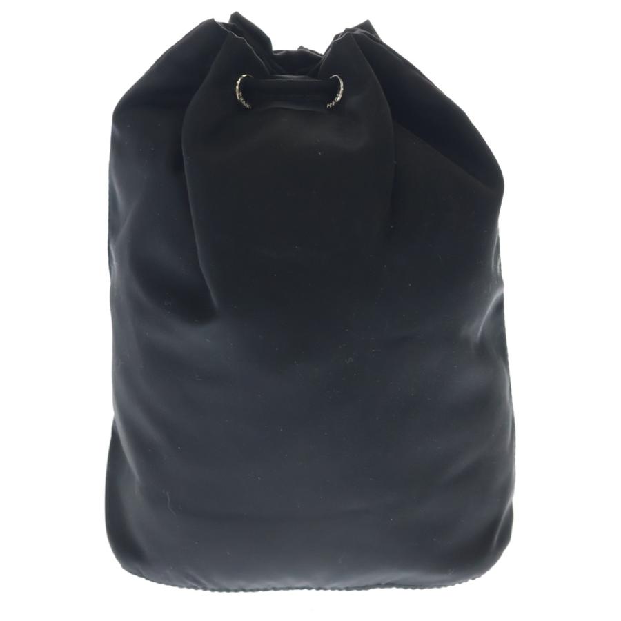 PRADA ウィメンズ ポーチ ブラック 1NE369 PRADA（プラダ） TESSUTO NERO ロゴプレート ナイロン 巾着 ポーチ