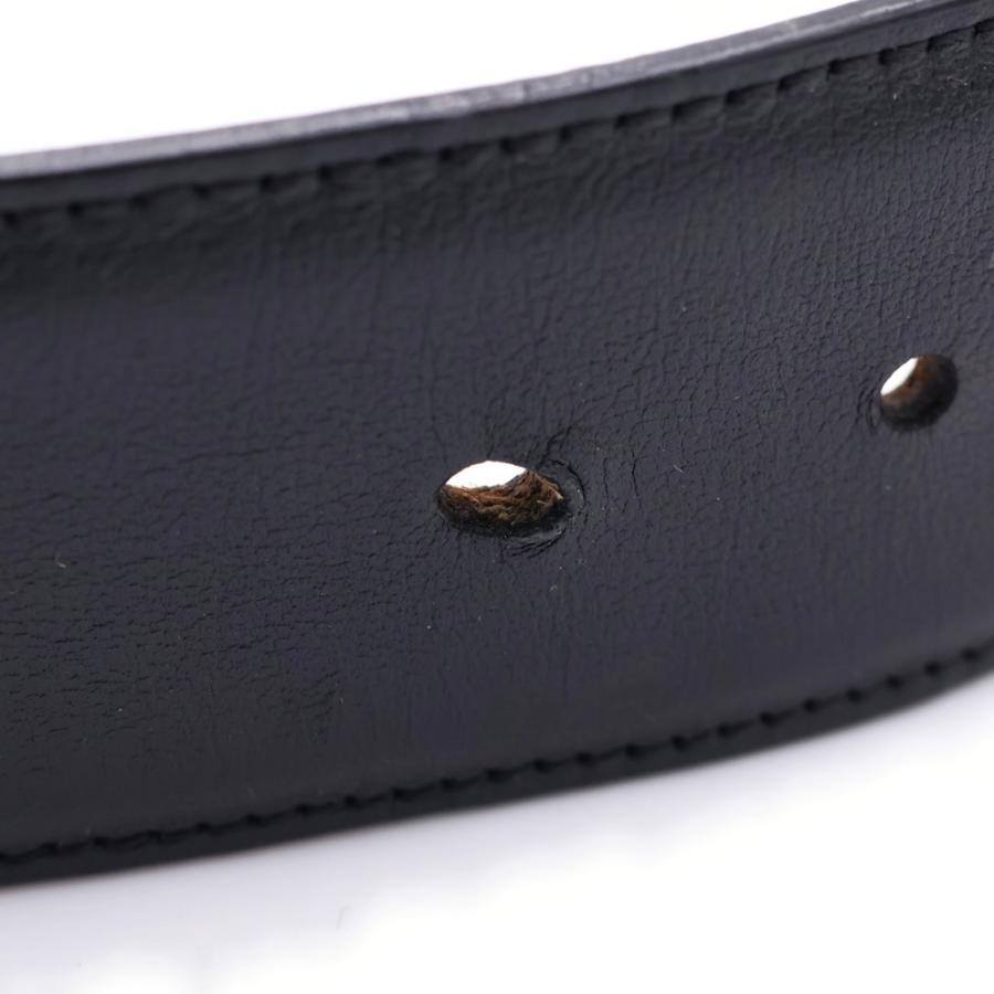 FENDI（フェンディ） FF ビッグロゴ バックル レザーベルト ブラック