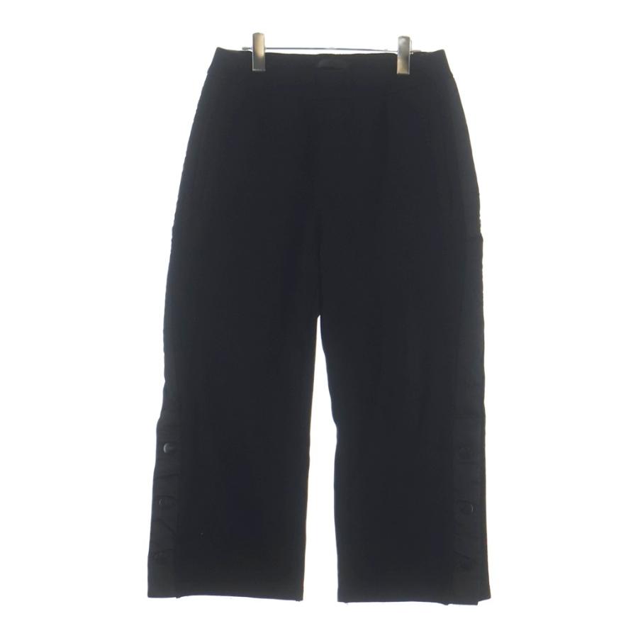 PRADA プラダ 22AW トライアングルロゴプレート サイドナイロン テクニカル コットンスウェット ロング パンツ ブラック UJP198 PRADA（プラダ） 22AW トライアングルロゴプレート サイドナイロン