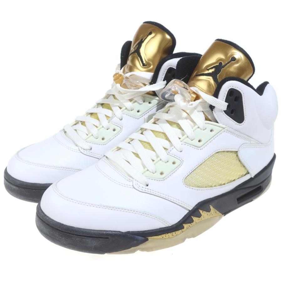 NIKE ナイキ 【観賞用2016年製】 AIR JORDAN 5 RETRO OLYMPIC エアジョーダン 5 レトロ オリンピックハイカットスニーカー ホワイト/ゴールド US10/28cm NIKE（ナイキ） 【観賞用2016年製】 AIR JORDAN 5 RETRO OLYMPIC エア