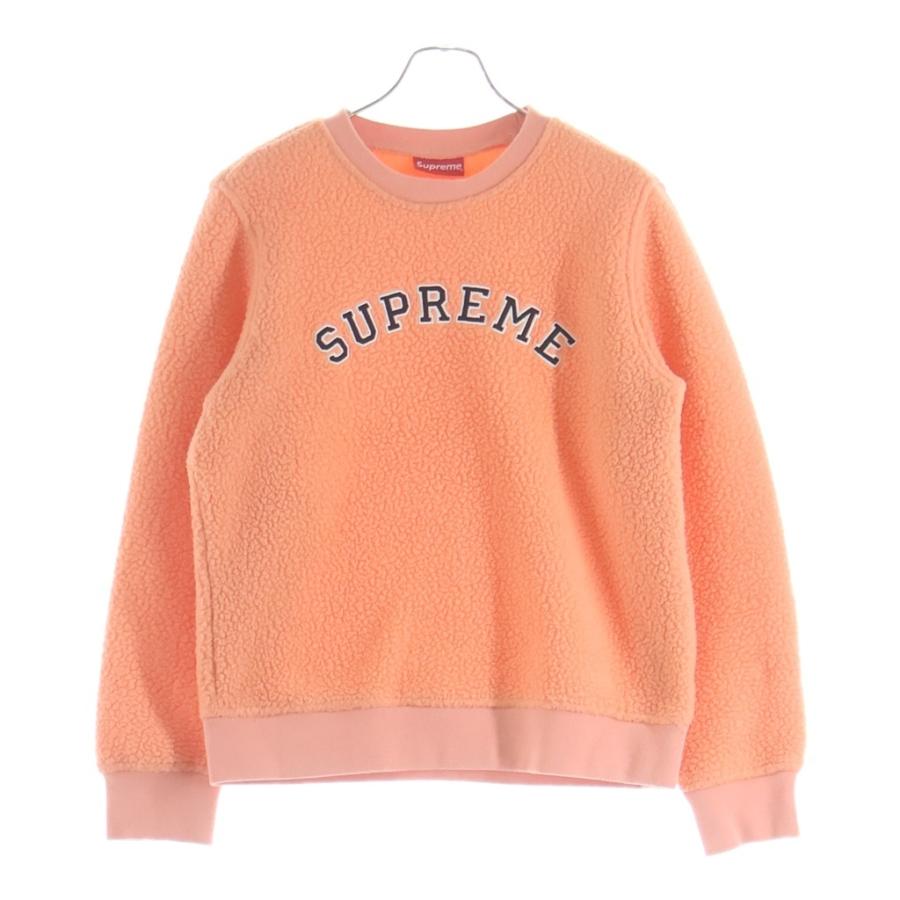 SUPREME シュプリーム 17AW Polartec Pile Crewneck ポーラーテック パイル クルーネック フリース クルーネック トレーナー オレンジ Supreme（シュプリーム） 17AW Polartec Pile Crewneck ポーラーテック