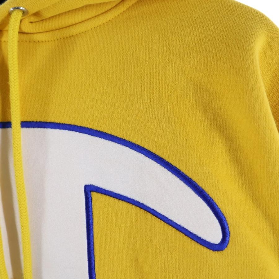 SUPREME シュプリーム 17SS ×Champion Satin Logo Hooded Sweatshirt チャンピオン サテン ロゴ スウェットプルオーバーパーカー イエロー Supreme（シュプリーム） 17SS ×Champion Satin Logo Hooded