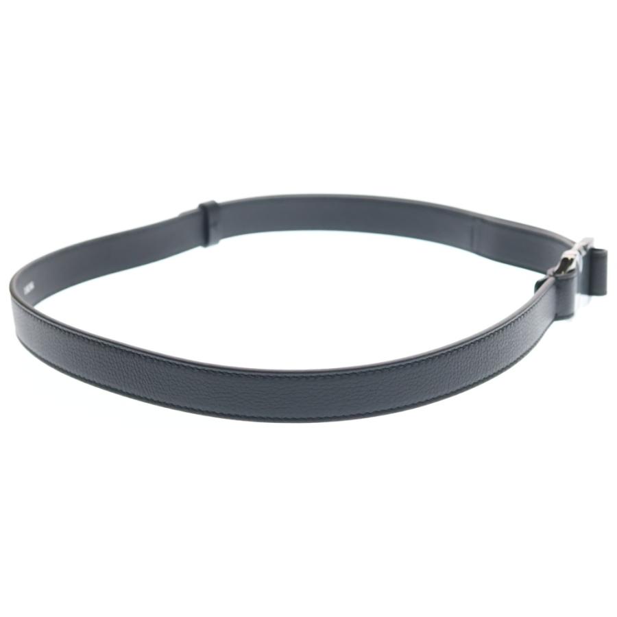 禮*認様 Dior ブラックレザーベルト シルバーバックル DIOR (ディオール) ロゴバックル レザー ベルト ブラック 23-MA-0169
