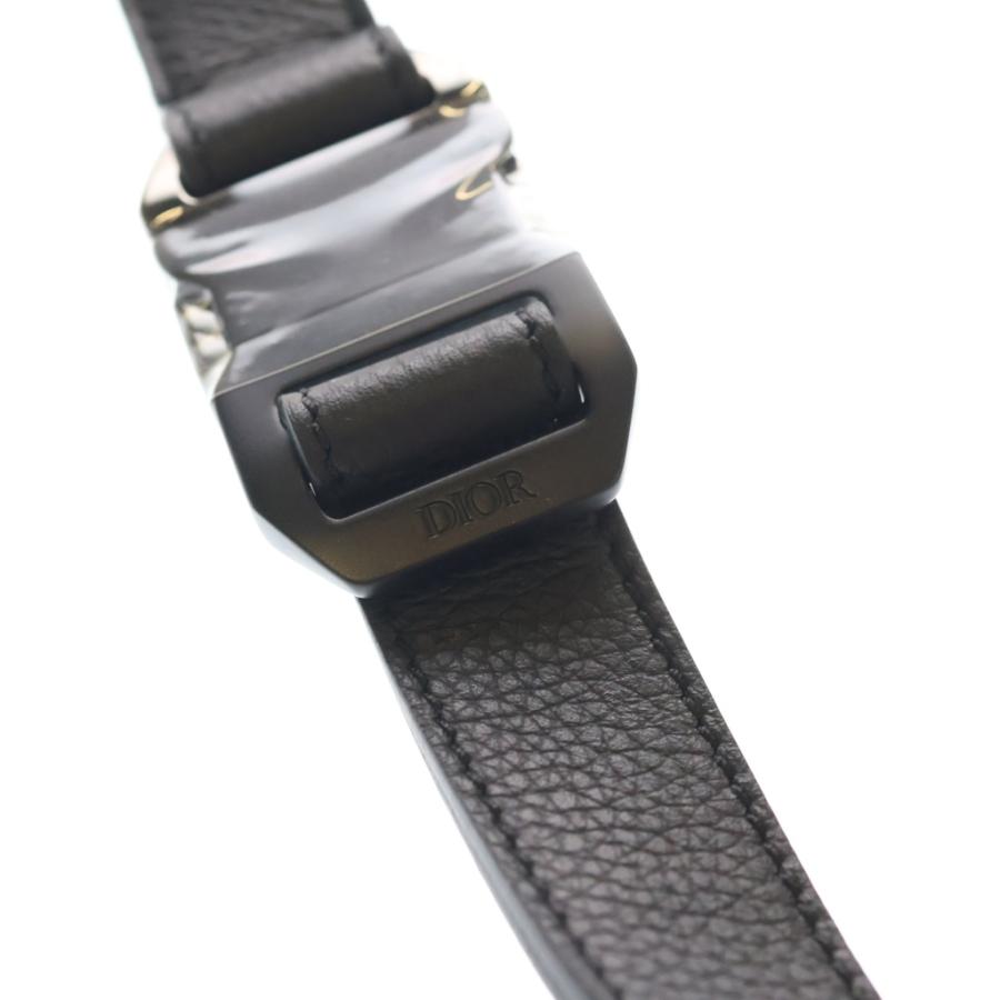 DIOR (ディオール) ロゴバックル レザー ベルト ブラック 23-MA-0169