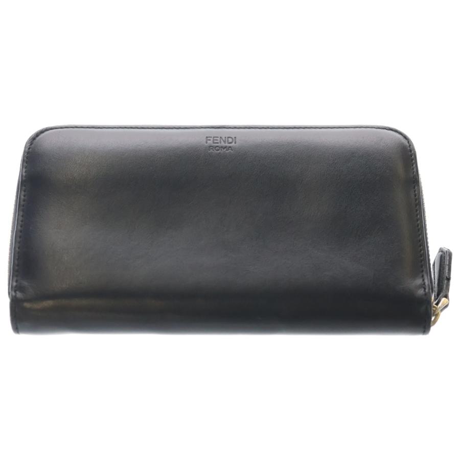フェンディ ラウンドファスナー 長財布 バグズアイ モンスター 7M0210 FENDI（フェンディ） バグズアイ モンスター ラウンドジップ レザー