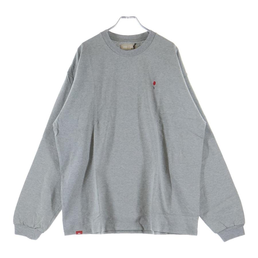 WIND AND SEA ウィンダンシー BALLOON L/S TEE ロゴ刺繍 バルーン クルーネック スウェットトレーナー グレー WDS-BALL-09 WIND AND SEA（ウィンダンシー） BALLOON L/S TEE ロゴ刺繍 バルーン