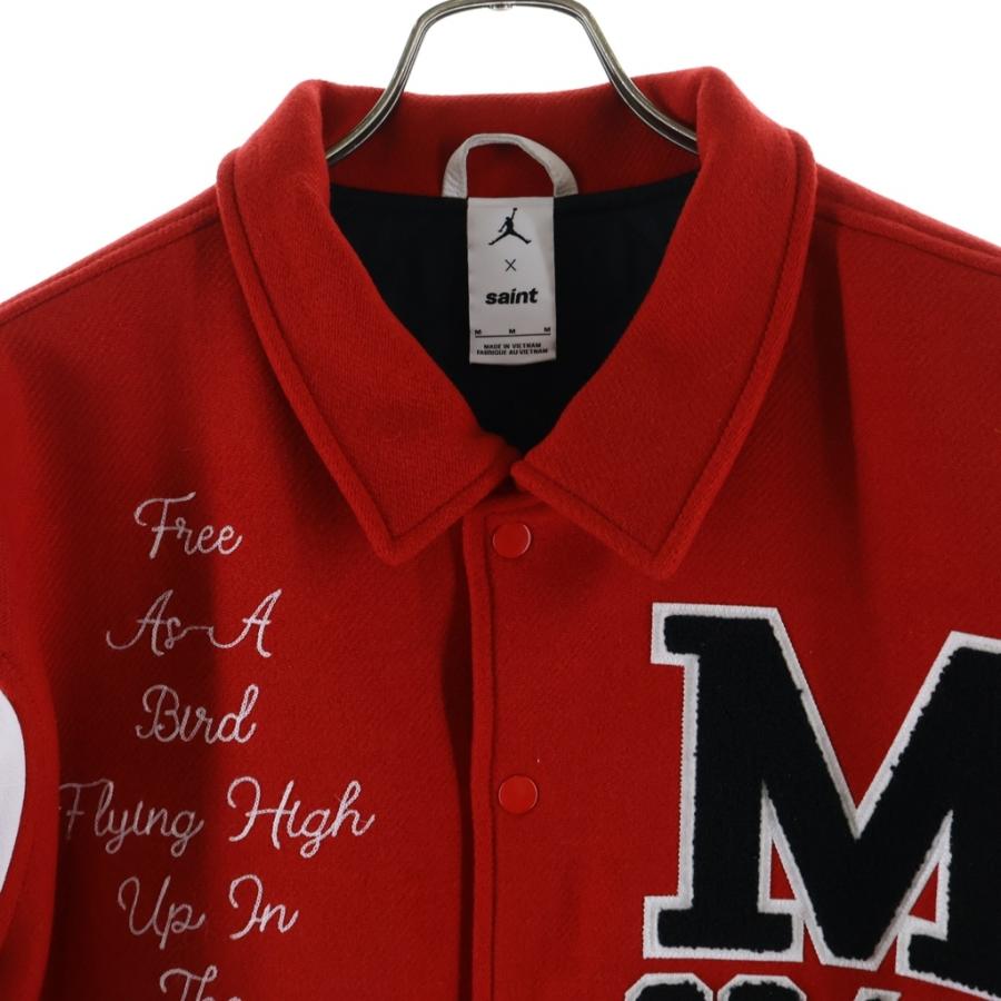 SAINT MICHAEL セントマイケル ×NIKE JORDAN M J SM VARSITY JACKET ナイキ ジョーダン バーシティジャケット スタジャン ブルゾン レッド FV4726-657 セントマイケル ×NIKE JORDAN M J SM VARSITY JACKET ナイキ