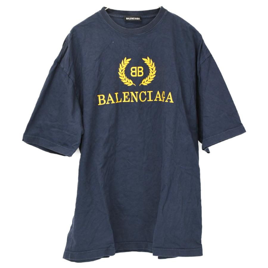 BALENCIAGA (バレンシアガ) 535622 bbロゴプリントオーバーサイズT 