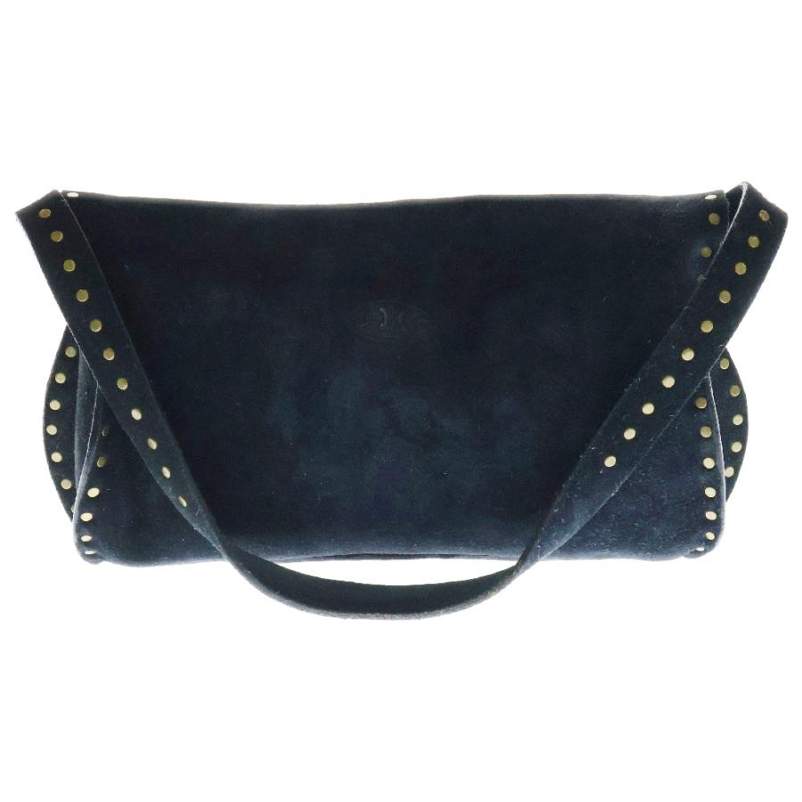 CELINE（セリーヌ） スタッズ ワンショルダーバッグ 黒 スエード