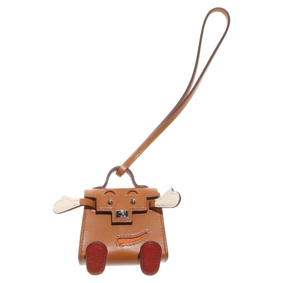 HERMES（エルメス） ケリードール チャーム ナチュラルサブレ×オレンジ