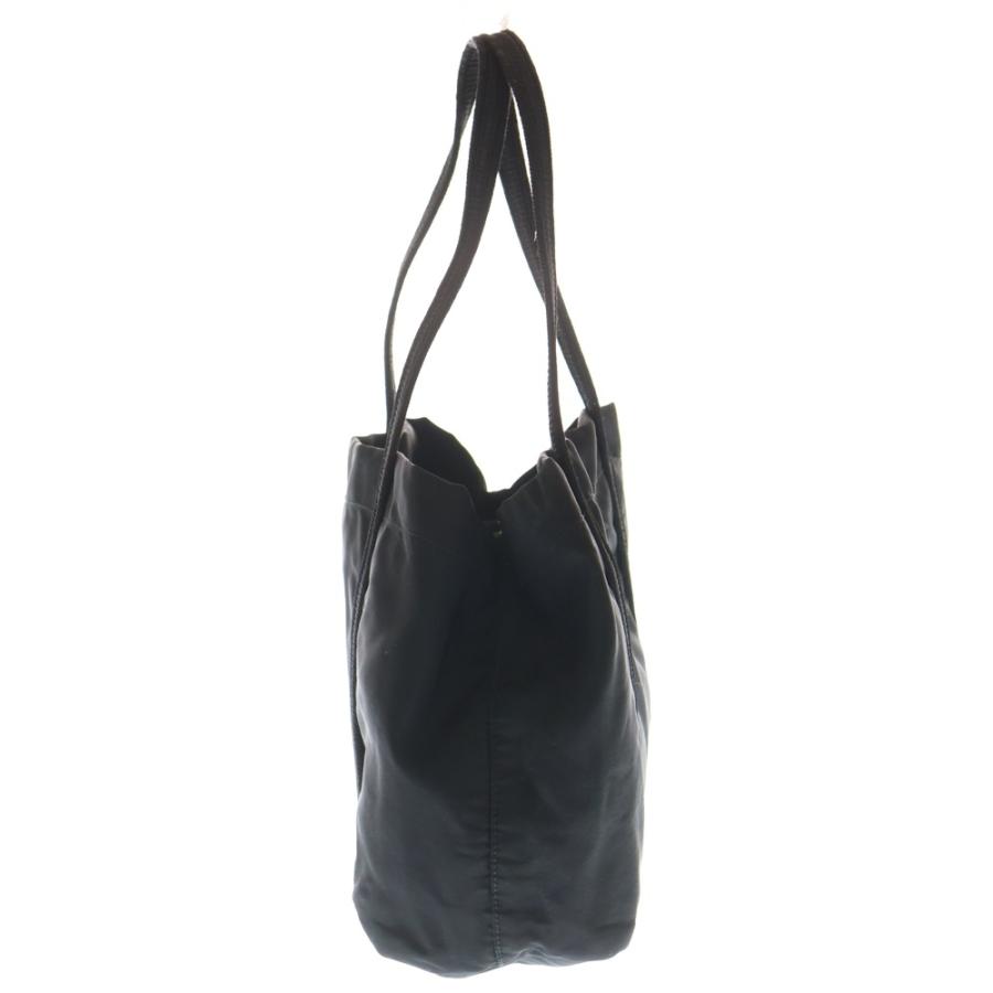 PRADA（プラダ） ロゴ刺繍 ハンドバッグ ミニトートバッグ ブラック