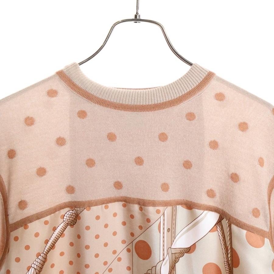 HERMES（エルメス） ツイルレーヌ ドット柄シルクスカーフ切り替え 