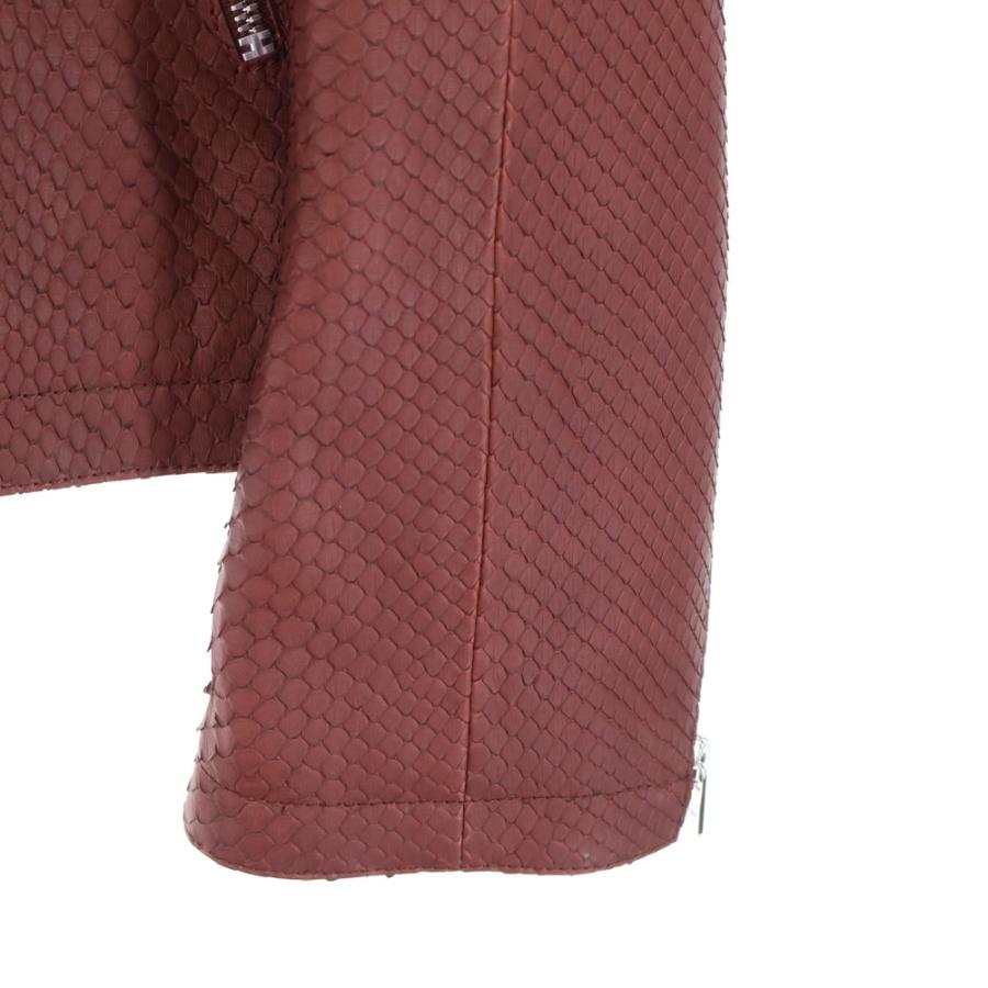 HERMES（エルメス） パイソンレザー ジップアップ シングル ライダース