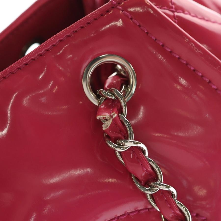 CHANEL シャネル ココマーク パテントレザー チェーンハンド バッグ シルバー金具 ピンク A49867 14番台の画像
