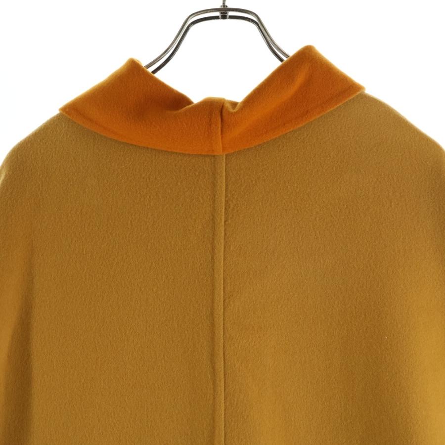 HERMES エルメス カシミヤ バイカラー ジップアップ コート オレンジ