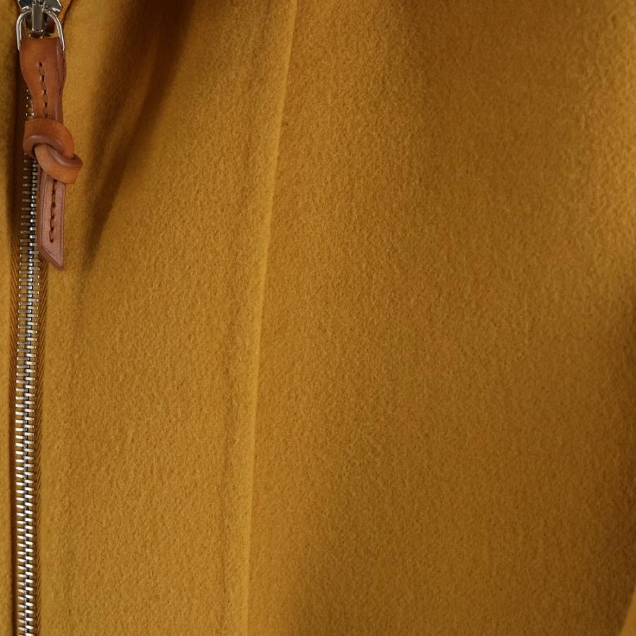 HERMES エルメス カシミヤ バイカラー ジップアップ コート オレンジ