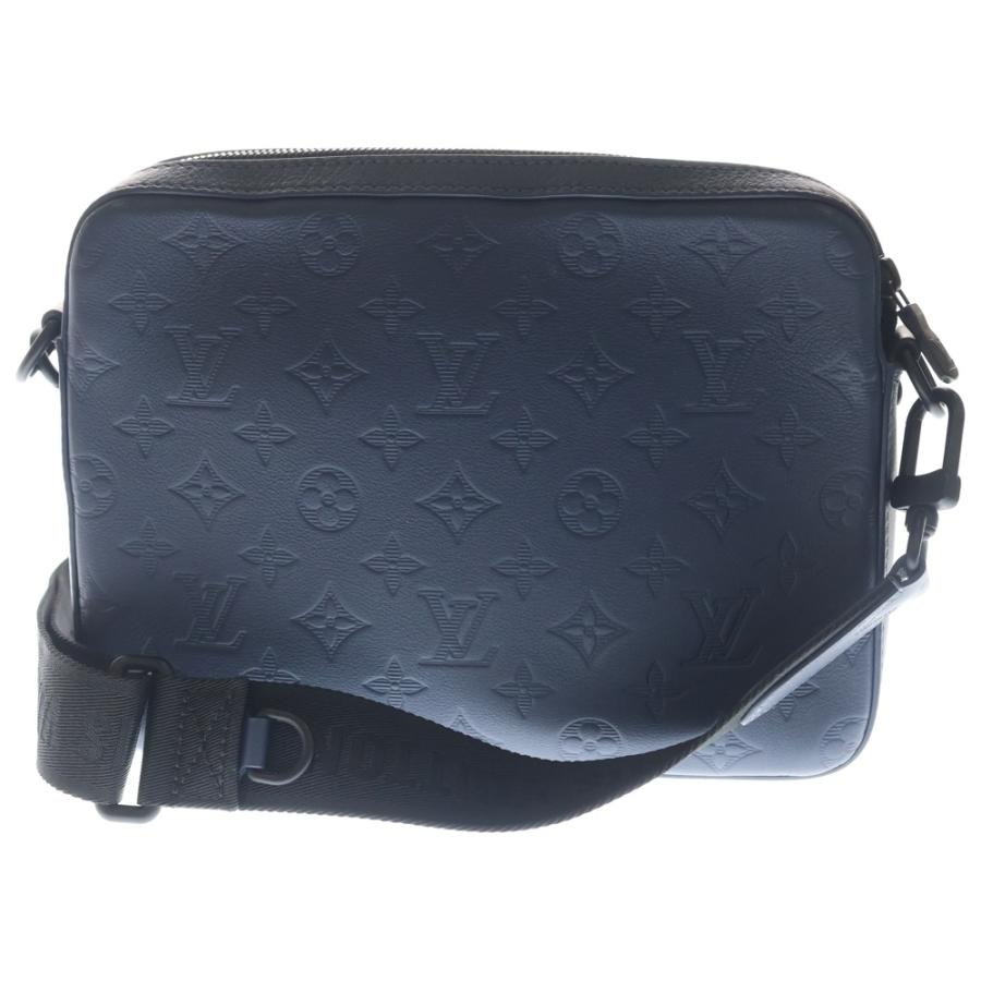 LOUIS VUITTON ルイヴィトン モノグラムシャドウ トリオメッセンジャー ブルーマリーヌ ショルダーバッグ チェーンバッグ ネイビーブルー レザー M14785 ブラック金具 LOUIS VUITTON（ルイ・ヴィトン） モノグラムシャドウ トリオ