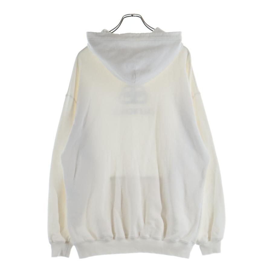 【良品】BALENCIAGA バレンシアガ ロゴ フーディ 白 アイボリー S BALENCIAGA（バレンシアガ） LOGO HOODIE ロゴ プルオーバー