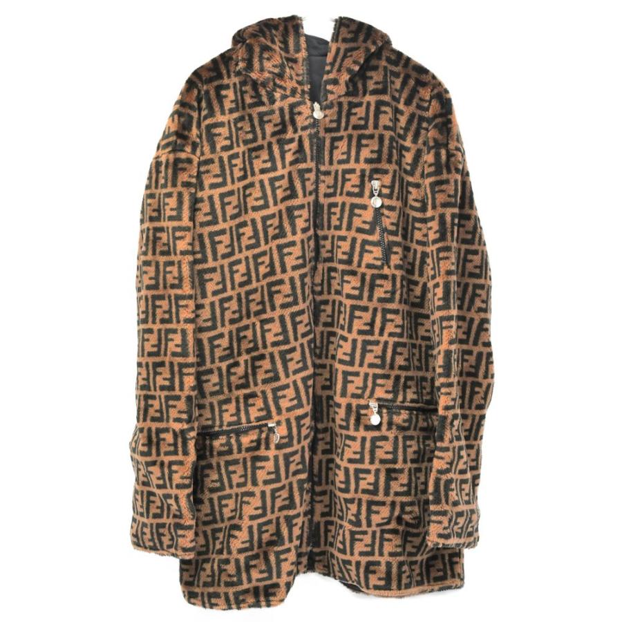 FENDI (フェンディ) ズッカ フード付き リバーシブルボア FENDI (フェンディ) ズッカ フード付き リバーシブルボア