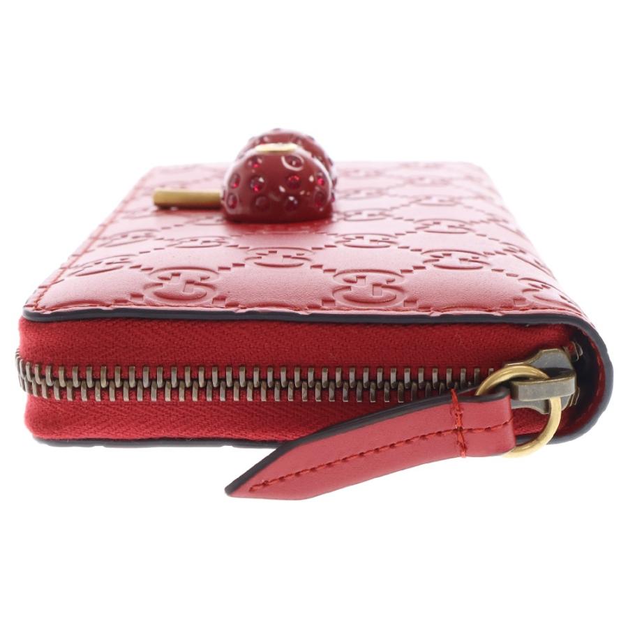 GUCCI（グッチ） グッチシマ チェリー ラウンドジップ長財布 レッド 