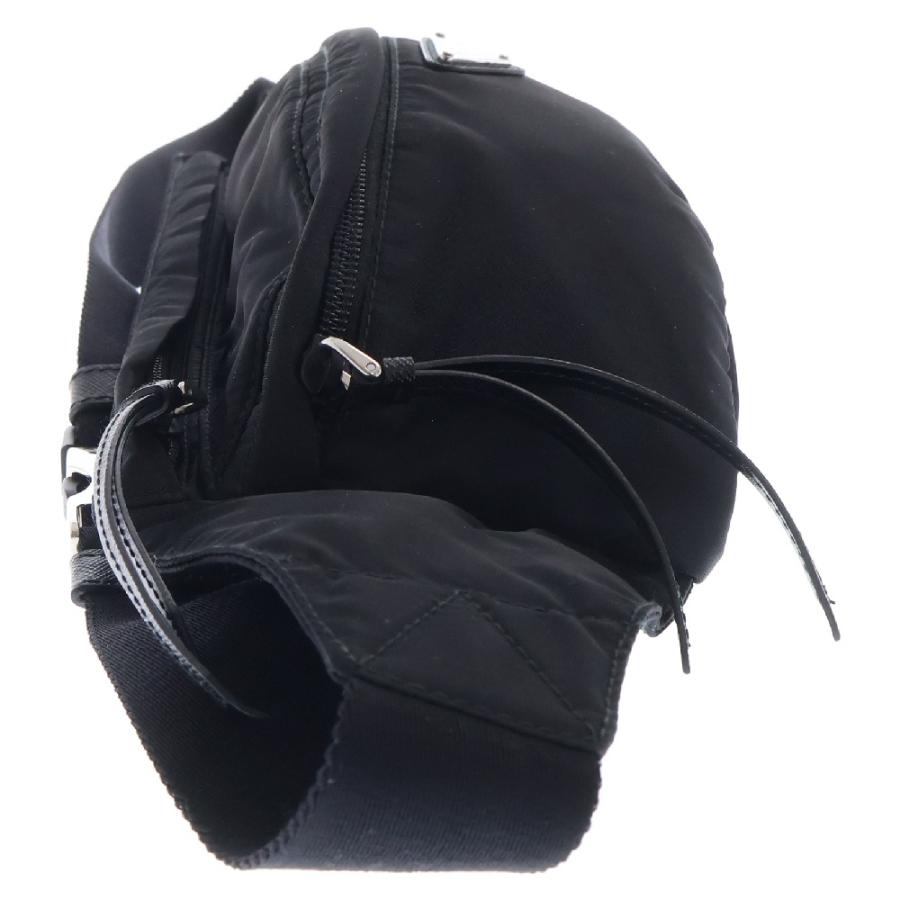 美品　PRADA プラダ ウエスト ボディバッグ 三角プレート ブラック 超美品》PRADA プラダ ウエスト ボディバッグ 三角プレート ブラック