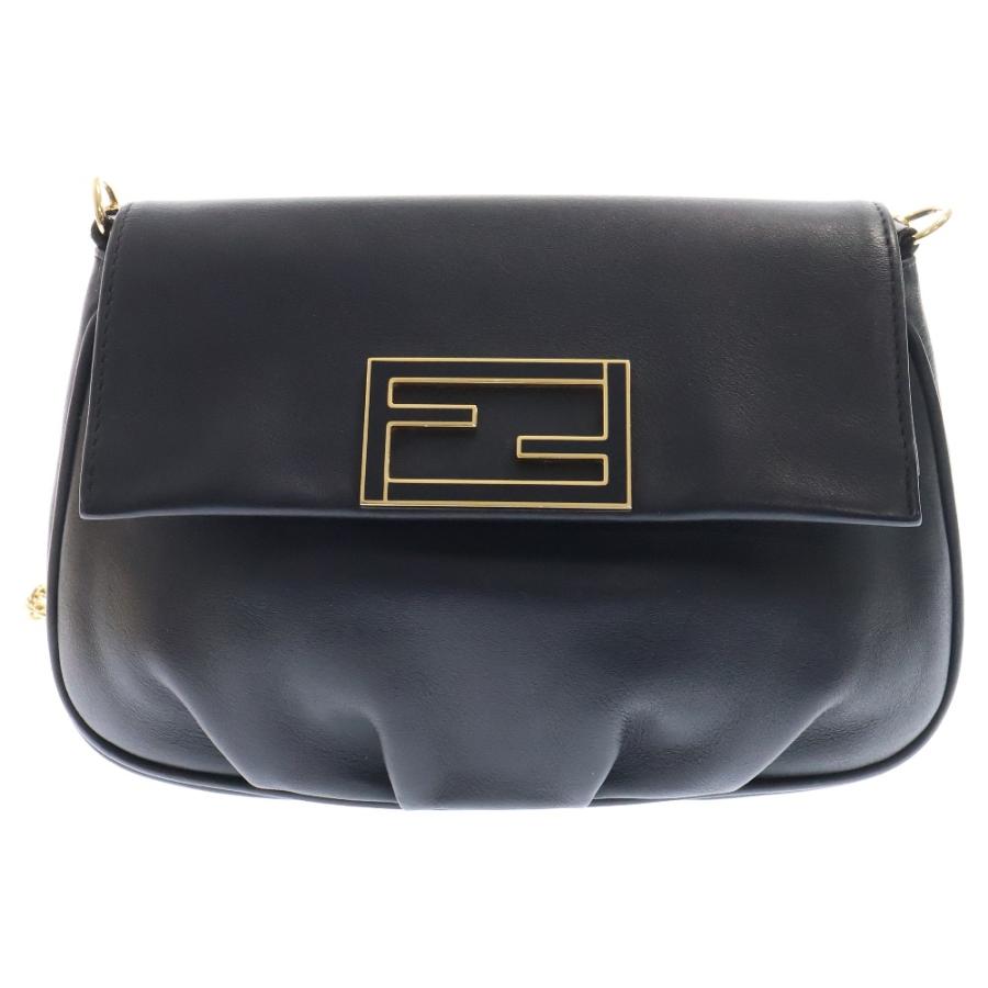 FENDI フェンディ チェーンショルダーバッグ ブラック レザー
