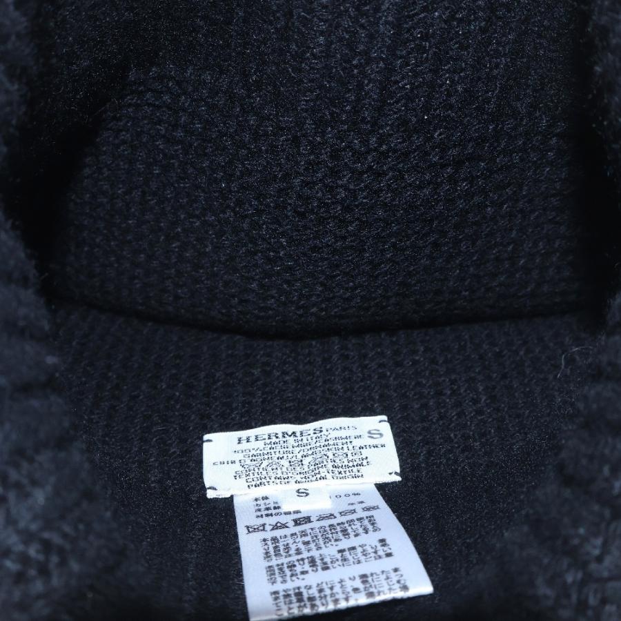 HERMES（エルメス） ニット帽 ブラック カシミヤ ビーニー 帽子 #S