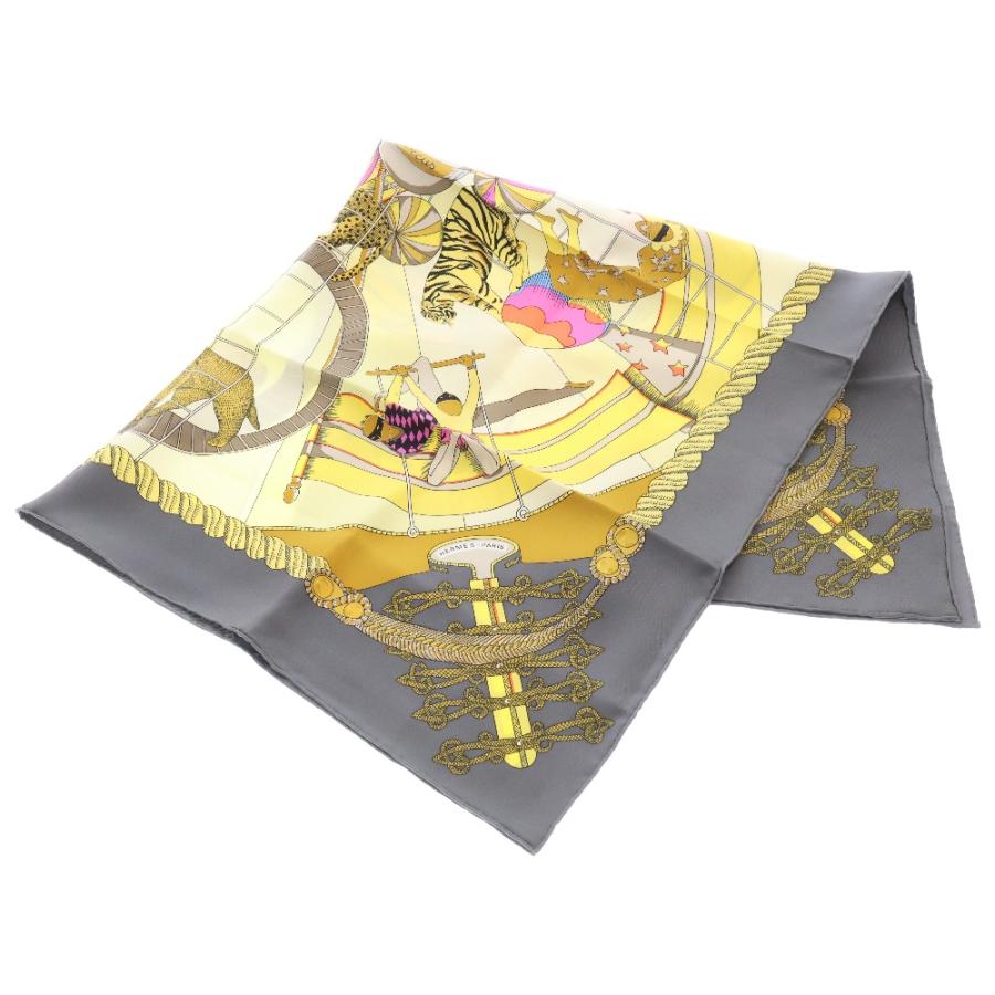 HERMES エルメス カレ90 サーカス 黄色×グレー シルク : BRING Yahoo 