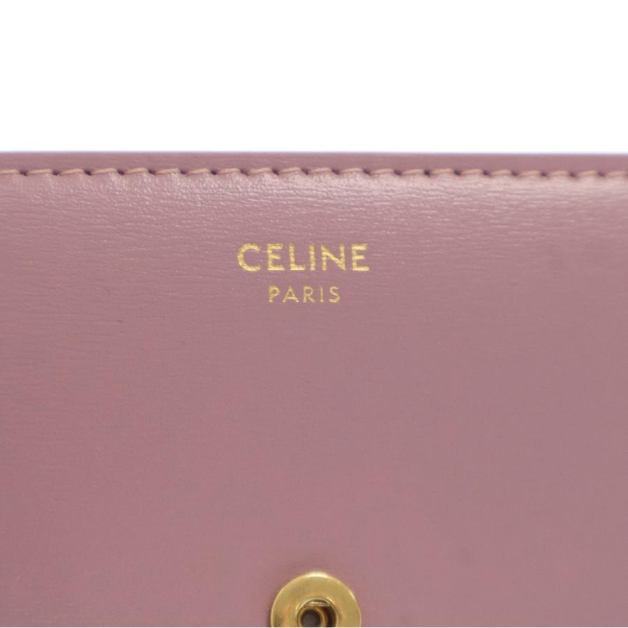 CELINE（セリーヌ） トリオンフ コンパクトウォレット ピンク レザー