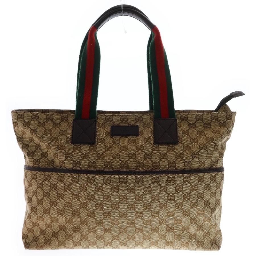 GUCCI GGキャンバス レザー シェリーライン ハンドバッグ① グッチ GUCCI シェリーライン GG柄 GGキャンバス ミニトートバッグ